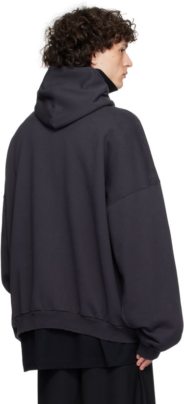 Sweatshirt Balenciaga Optical Large Fit Hoodie Sort | 803265TRVU7, 2