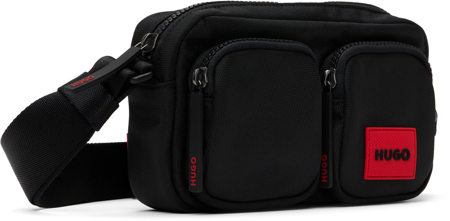 Skuldertaske BOSS Logo Patch Two-Pocket Crossbody Bag Sort | 50547771, 1