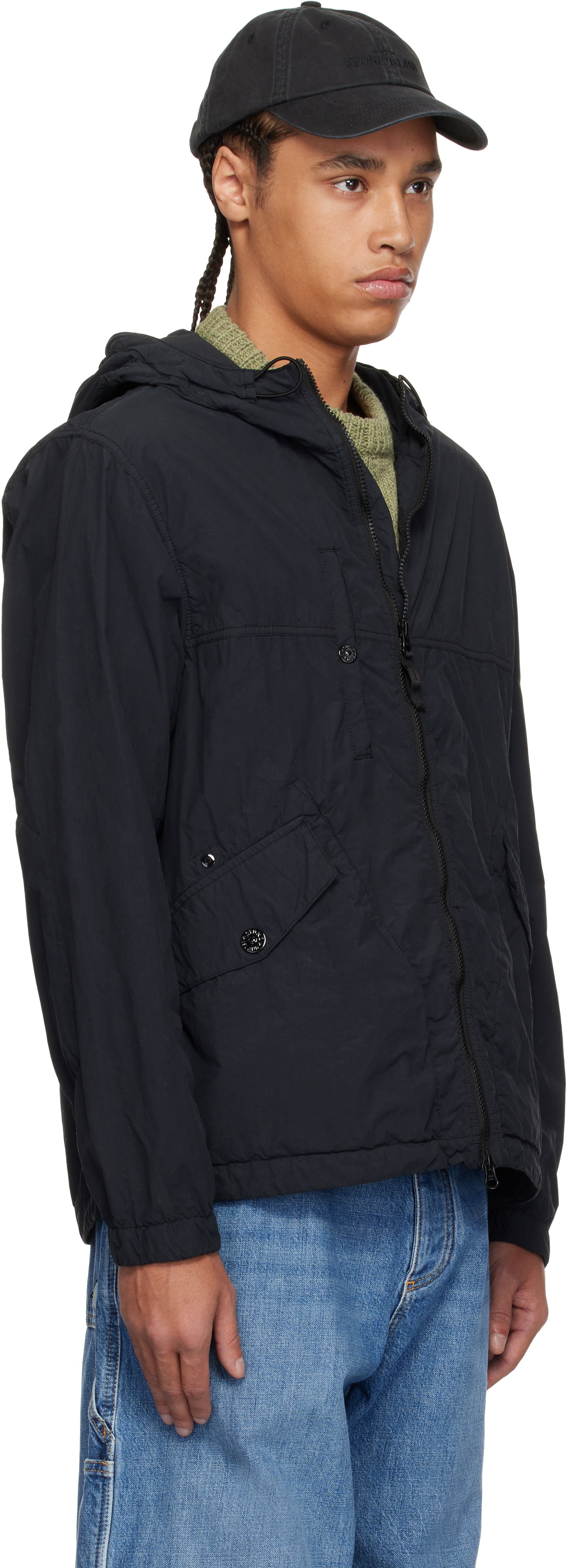 Vindjakke Stone Island Stone Island Nylon Ghost Jacket Sort | K1S15 4100032 S00F6, 1