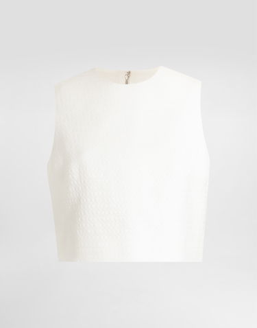 Crop top Dolce & Gabbana Dolce & Gabbana Stretch Mat Crop Top Hvid | F7AU2TFU9AUW0001, 0