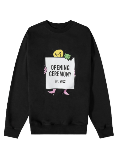 Sweatshirt Opening Ceremony Light Bulb Box Logo Crew Sweat Crew Sort | YMBA003F21FLE003-1003