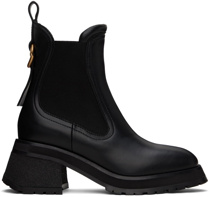 Tøj Moncler Black Gigi Leather Boots Sort | J109B4F00030M3777, 0