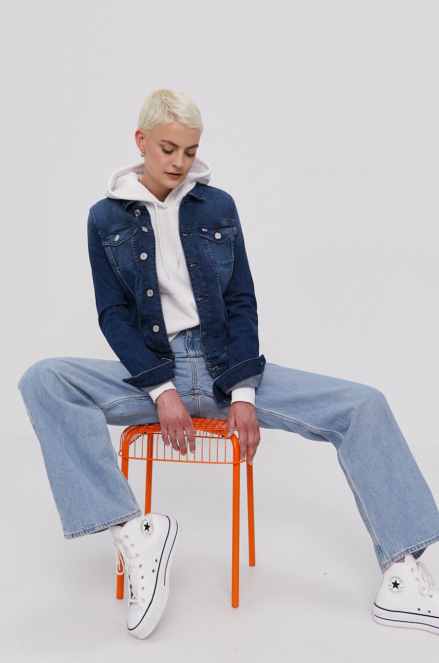 Jakke Tommy Hilfiger Denim Jacket Mørkeblå | DW0DW09219.NOS, 0