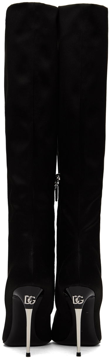 Sneakers og sko Dolce & Gabbana Tall Satin Boots Sort | CU1126 A7630, 1