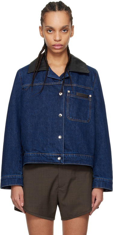 Jakke Wales Bonner Wales Bonner Denim Jacket with Faux Leather Collar Blå | WS25DE14-DE01-599, 0