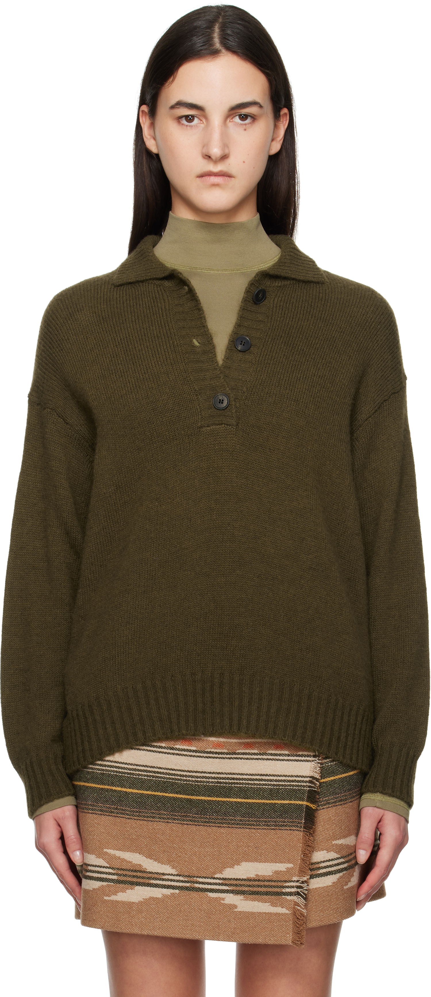 Sweater Max Mara Weekend Max Mara Sabato Wool Polo Sweater Grøn | 2425366013600, 0
