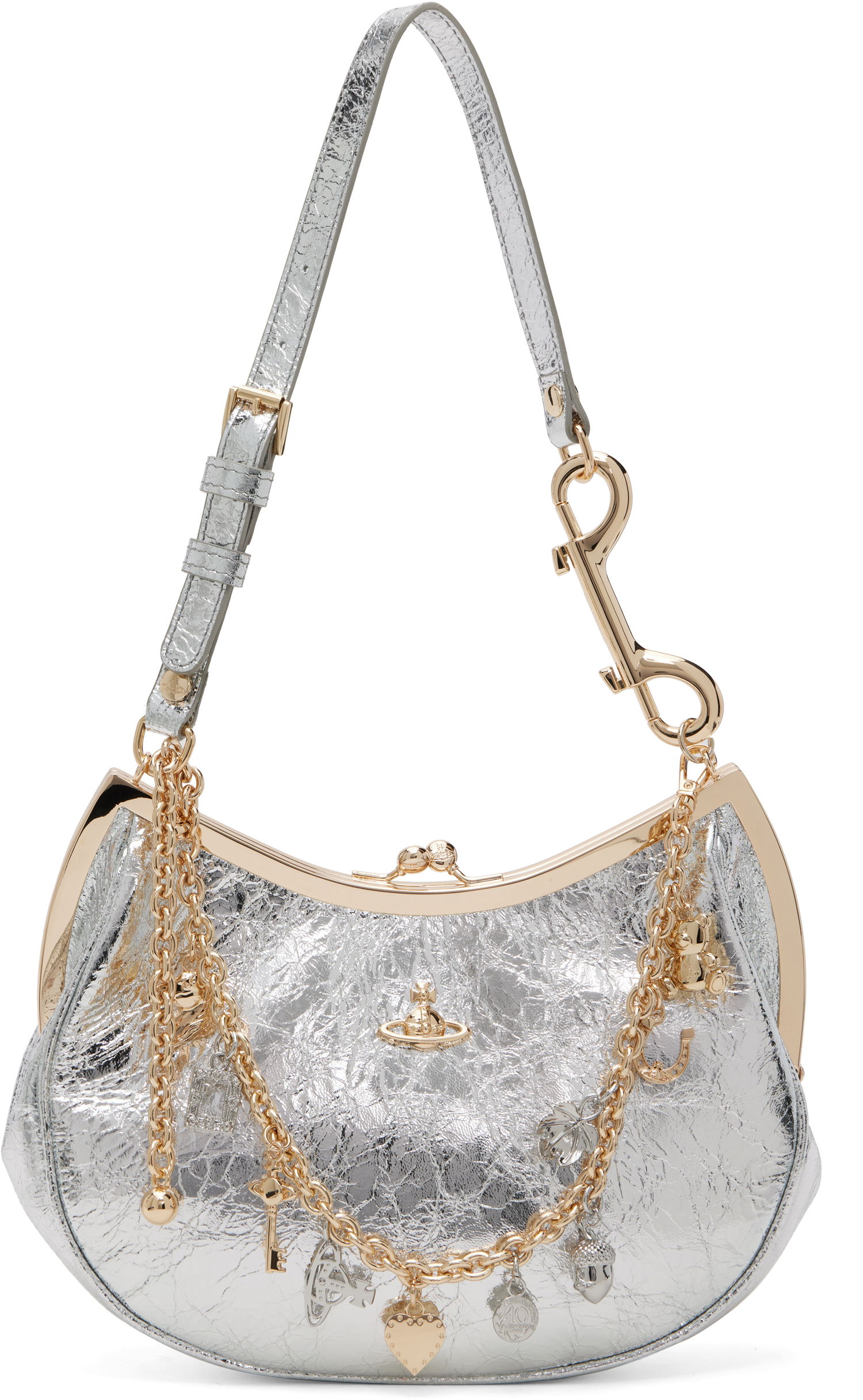 Håndtaske Vivienne Westwood Vivienne Westwood Charm Frame Bag Metalisk | 4B01000PW-L00AC-, 0