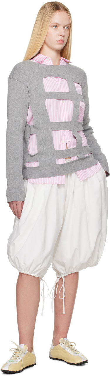 Sweater Comme des Garçons Comme des Garçons Shirt Geometric Cutouts Sweater Grå | FO-N002-S25, 3