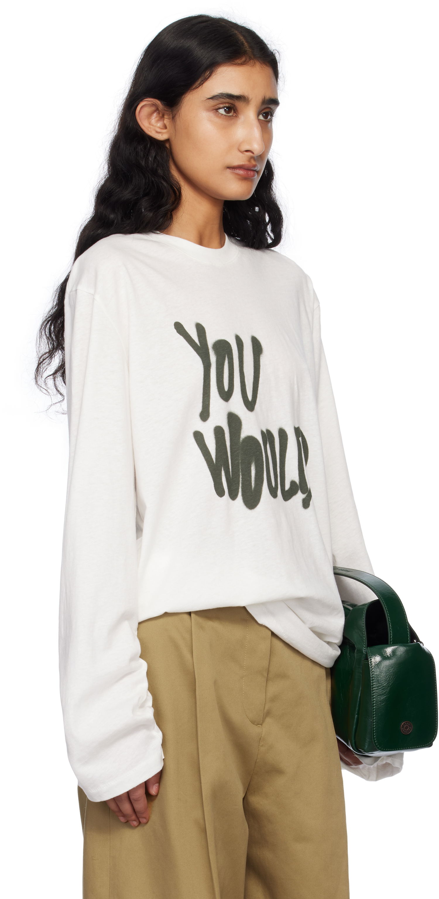 T-shirt Acne Studios Acne Studios Long Sleeve 'You Would' T-Shirt Hvid | CL0341-, 1
