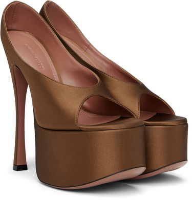 Kjole Amina Muaddi Amina Muaddi Anok Plateau Heeled Sandals Brun | ANOK PLATEAU, 3