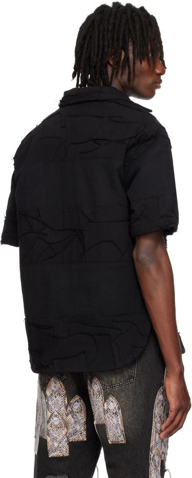 Polo skjorte Who Decides War Who Decides War 'WDW' Winged Denim Polo Sort | 1110580002SS25, 2
