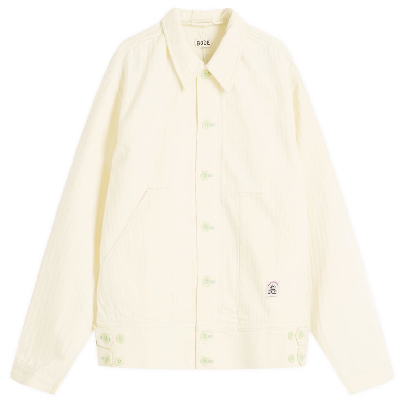 Jakke Bode Greenskeeper Knolly Brook Jacket, Size Medium Hvid | MRS25JA006-IVR