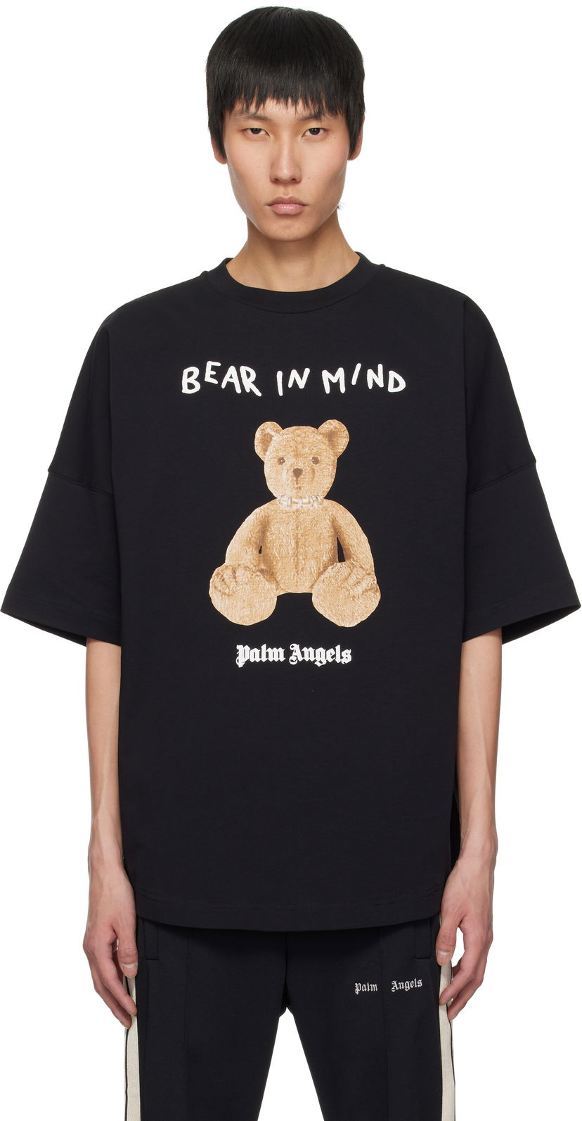 T-shirt Palm Angels Palm Angels 'Bear in Mind' Oversize T-Shirt Sort | PMAA002S25JER0021060