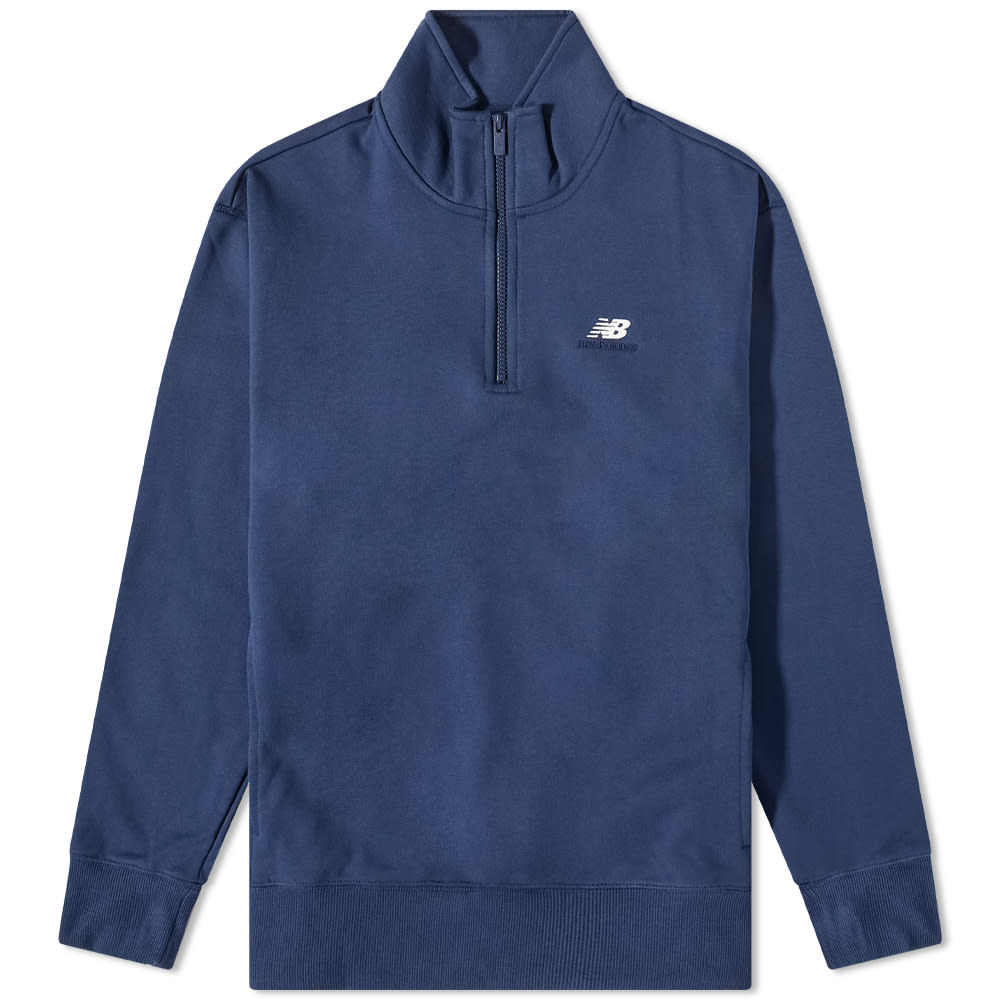 Sweatshirt New Balance Athletics 90's 1/4 Zip Mock Sweat Mørkeblå | MT31501-NNY, 0