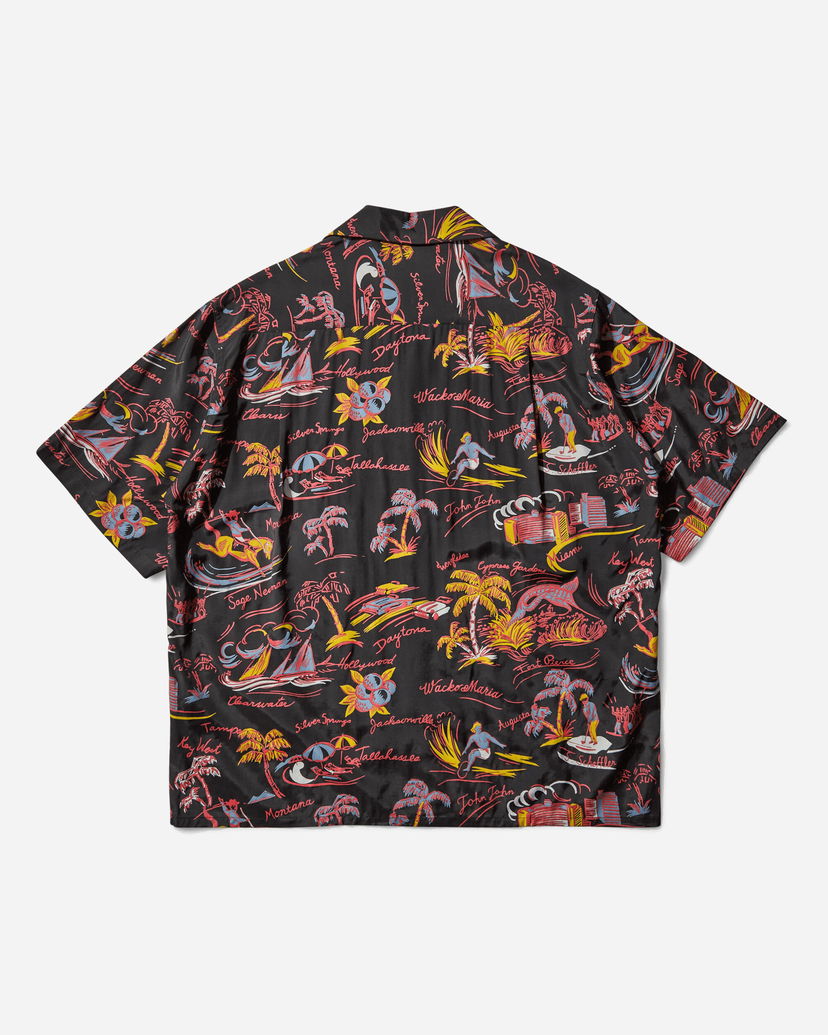 Skjorte WACKO MARIA Hawaiian Print Short Sleeve Shirt Sort | 25SS-WMS-HI02 BLACK
