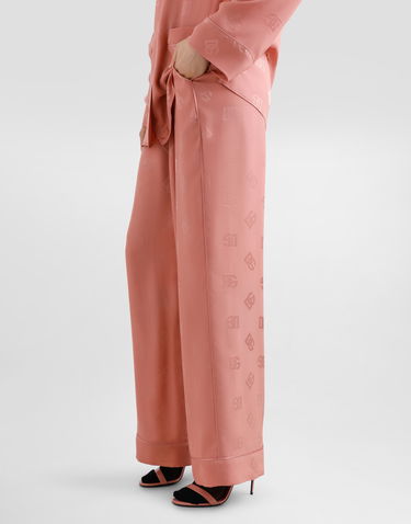 Pyjamas Dolce & Gabbana Dolce & Gabbana Silk Satin Jacquard Pajama Pants with All-over DG Logo Lyserød | FTAMPTFJ1JOF0473, 3