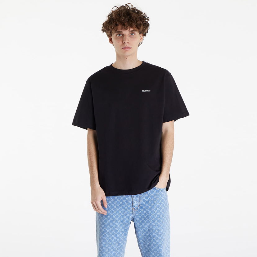 T-shirt Queens Essential T-Shirt With Contrast Print Black Sort | QNS_022
