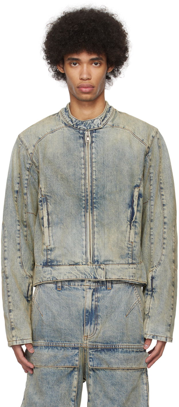 Bomberjakke Entire Studios Moto Denim Jacket Blå | ES2428SW