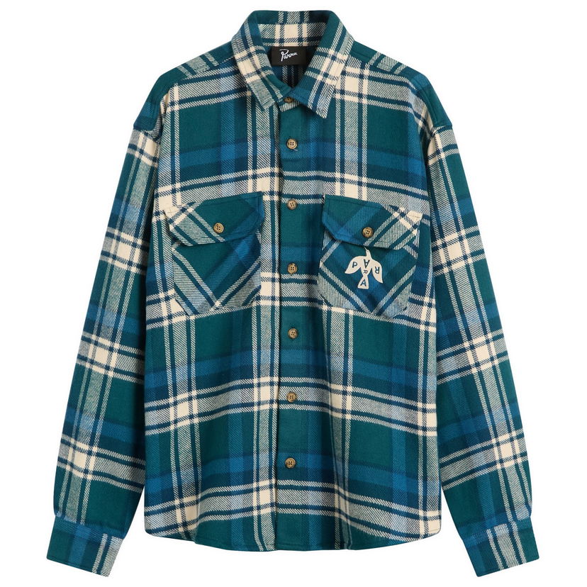 Skjorte By Parra Crow Flannel Shirt Grøn | 54330-PGN
