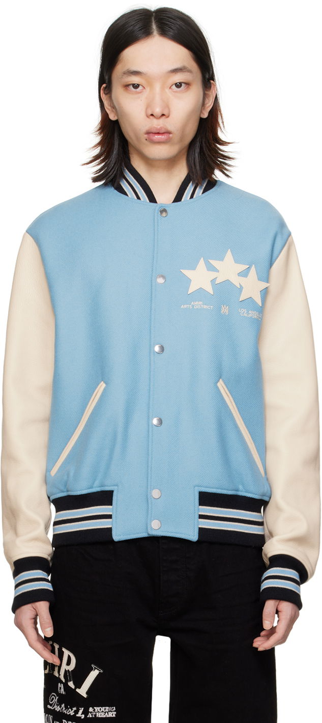 Bomberjakke AMIRI Stars Bomber Jacket Blå | PS24MOS034, 0