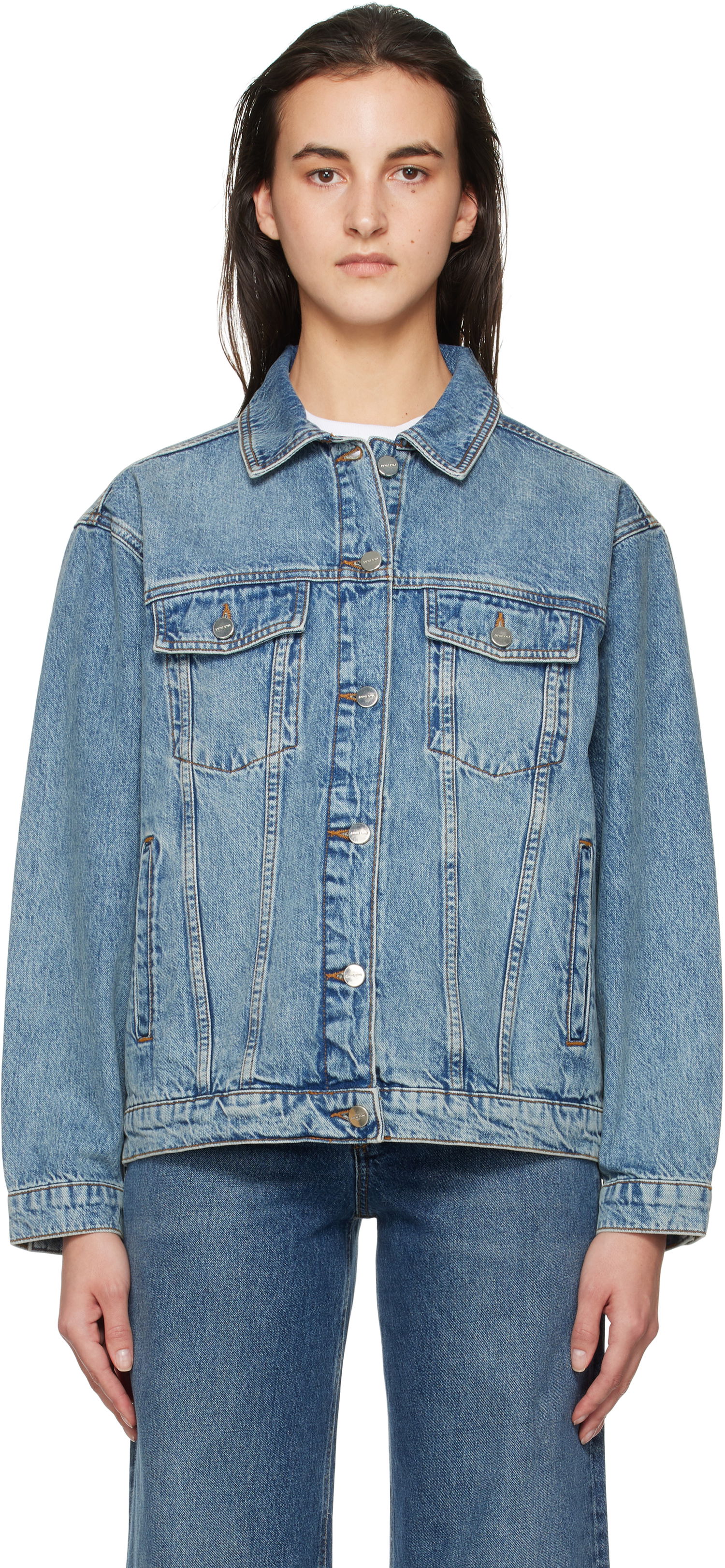 Jakke Anine Bing Rory Denim Jacket Blå | A-01-10539-WHD4, 0