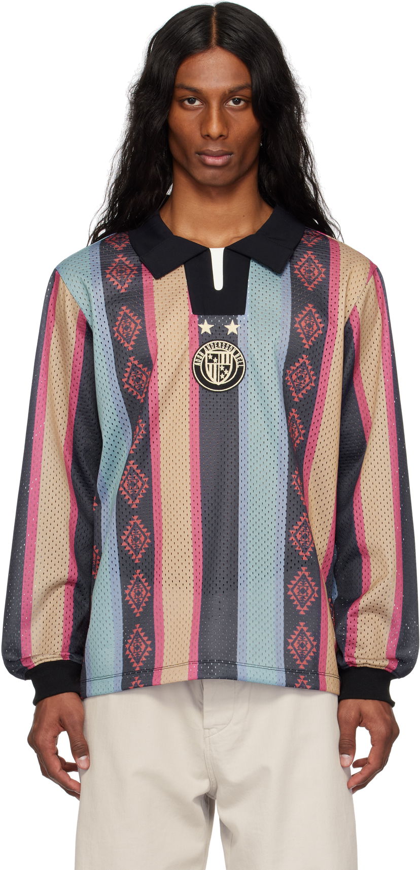 Jersey Andersson Bell Andersson Bell Navajo Stripe Long Sleeve Polo Flerfarvet | atb1297m