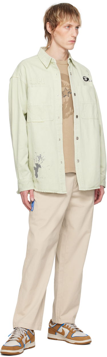 Bukser AAPE by A Bathing Ape AAPE by A Bathing Ape Embroidered Trousers Beige | AAPPTMA677XXMBGE, 3