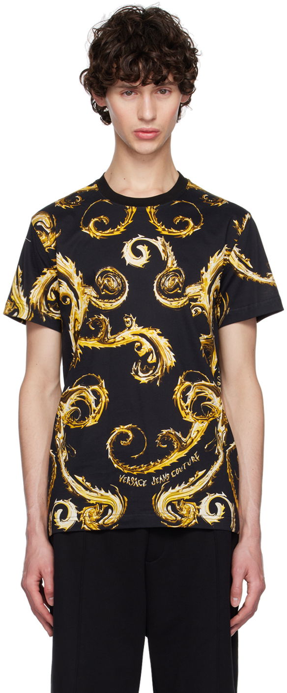 T-shirt Versace Jeans Couture Black Chromo Couture T-Shirt Sort | E77GAH6S0_EJS388
