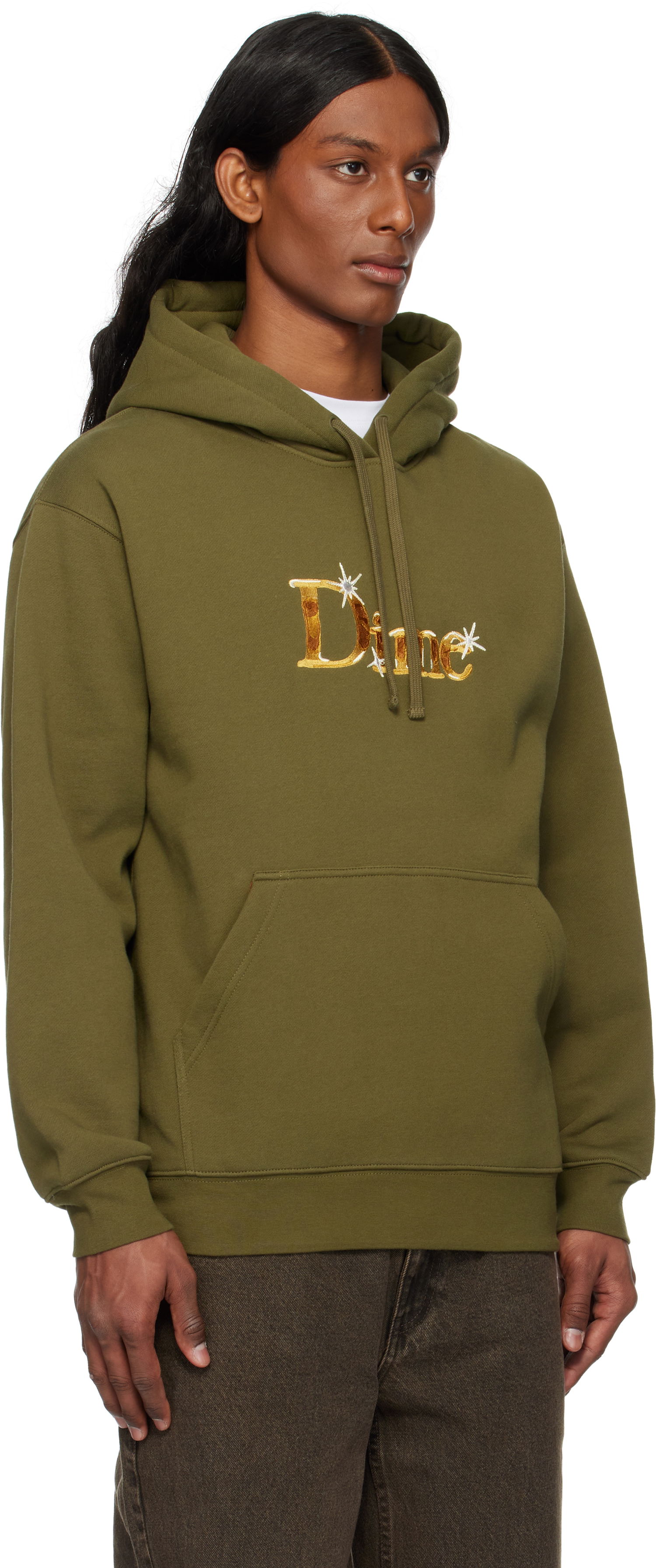 Sweatshirt Dime Classic Shiny Hoodie Grøn | DIME2SP2545OLI, 1