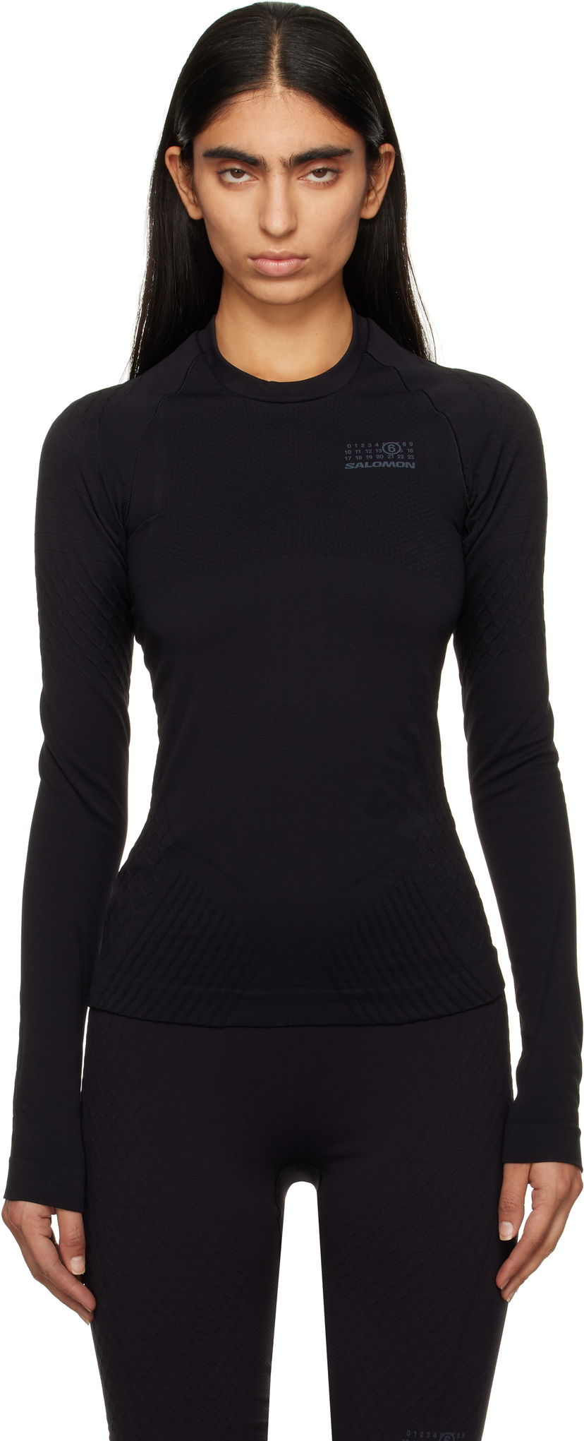 T-shirt Maison Margiela Jacquard Long-Sleeved T-Shirt Sort | S52NH0024 M20037
