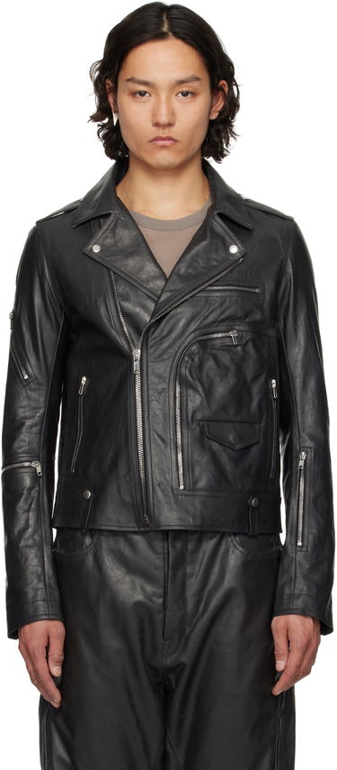 Jakke Rick Owens Rick Owens Hollywood Bauhaus Stooges Leather Jacket Sort | RU01E5765 LTP, 0