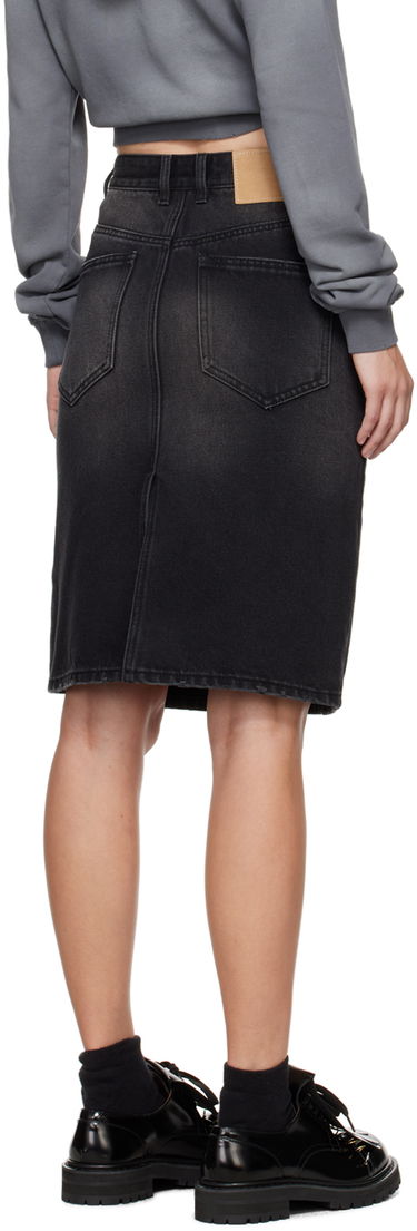 Nederdel We11done We11done Washed Denim Midi Skirt Sort | WD-DS2-24-372-W-BK, 2