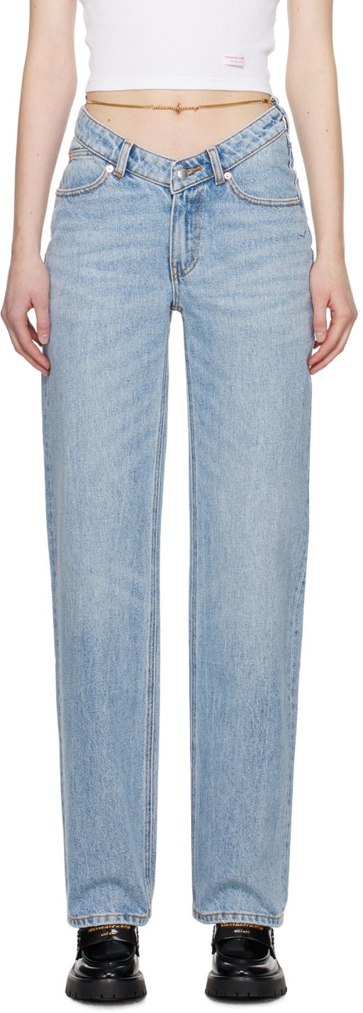 Jeans Alexander Wang Nameplate V-Front Jeans Blå | 4DC1244208, 0
