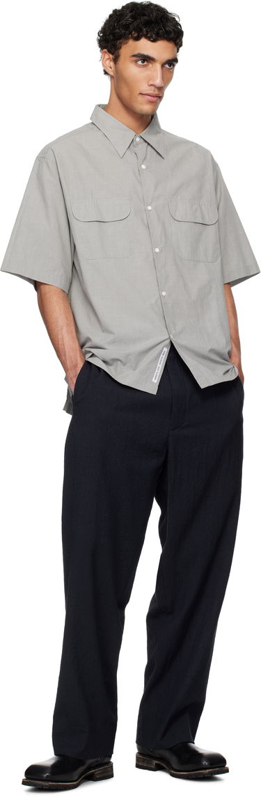 Skjorte NANAMICA nanamica Regular Collar End on End Short Sleeve Shirt Grå | S25SG075U, 3