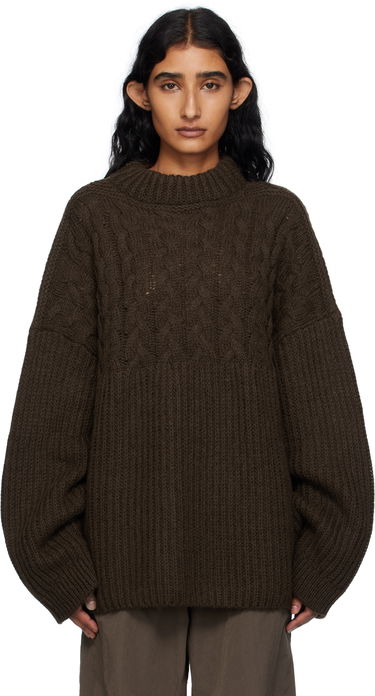 Sweater Cecilie Bahnsen Cecilie Bahnsen Belinda Cable Knit Sweater Brun | 2.25KNI51004 BELINDA JUMPER, 0