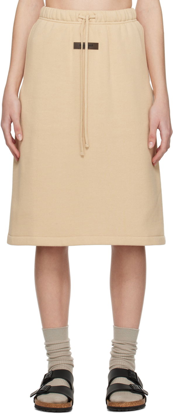 Nederdel Fear of God Fear of God ESSENTIALS Drawstring Midi Skirt Beige | 160BT225034FW
