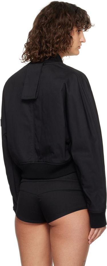 Bomberjakke Courrèges Courrèges Cropped Scuba Bomber Jacket Sort | 125CBL265PL0177, 2