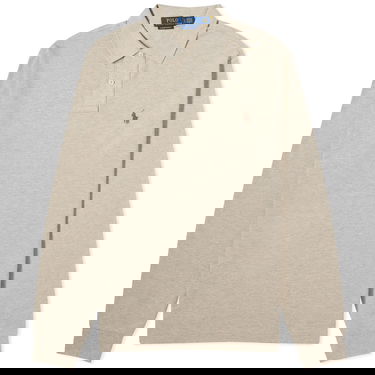 Polo skjorte Polo by Ralph Lauren Long Sleeve Custom Fit Polo Shirt "Tuscan Beige Heather" Beige | 710680790117, 0