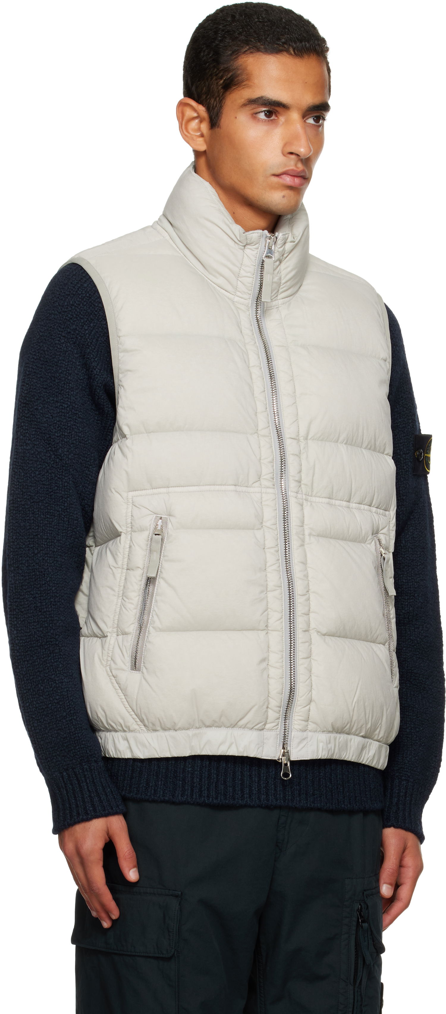 Vest Stone Island Loom Woven Chambers Down Vest Beige | K2S15 G100007 S0028, 1