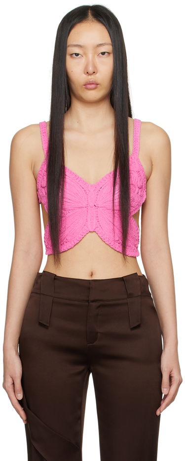 Tanktop Blumarine Butterfly Knitted Tank Top Lyserød | P422M454A, 0