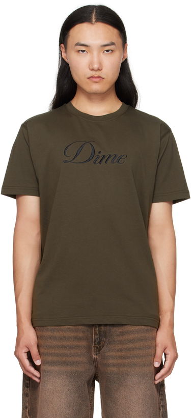 T-shirt Dime Dime Cursive T-Shirt Grøn | DIMEFA2574BLK, 0