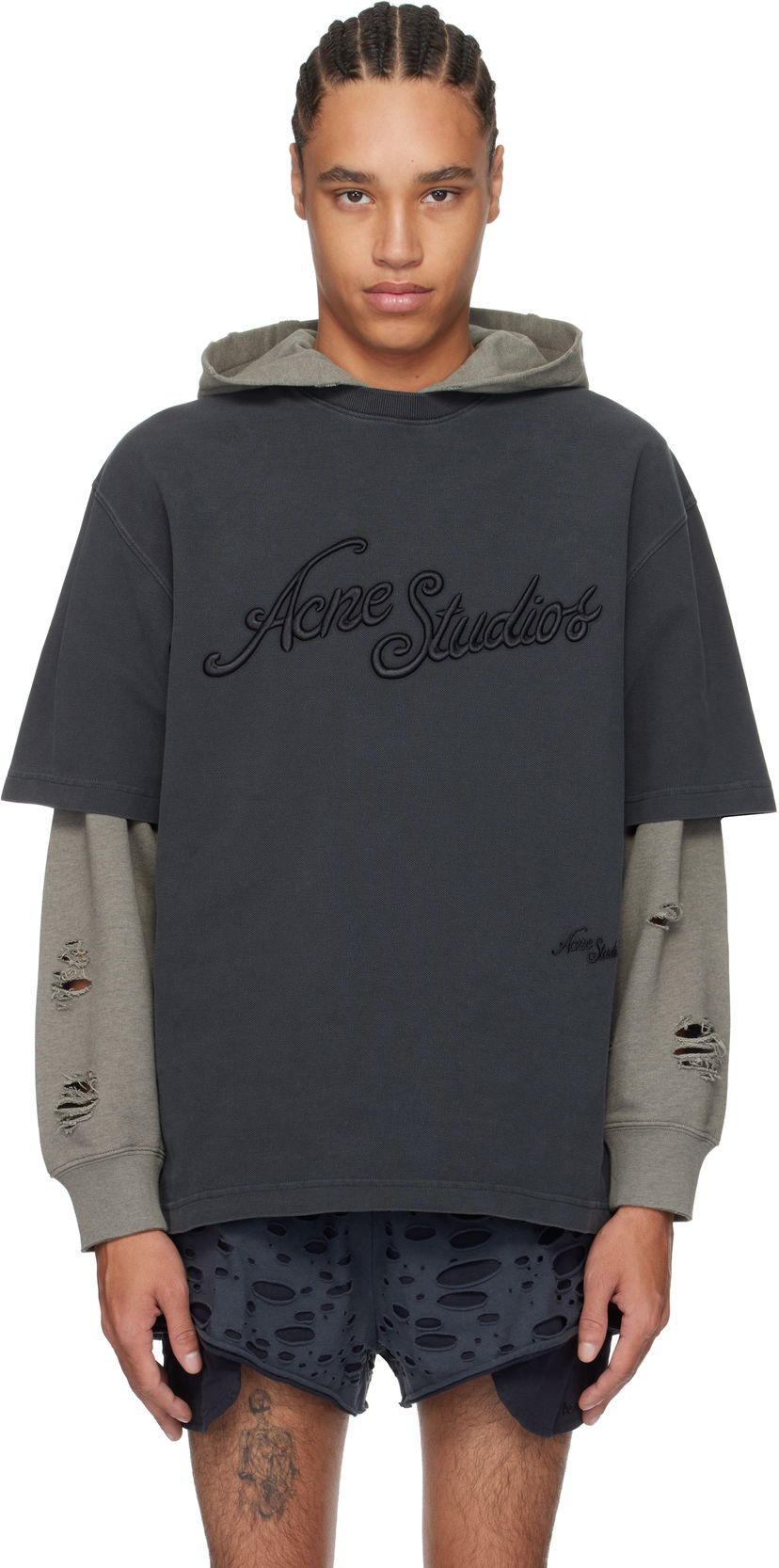 Sweatshirt Acne Studios Acne Studios Relaxed Fit Logo T-Shirt Grå | CL0345-