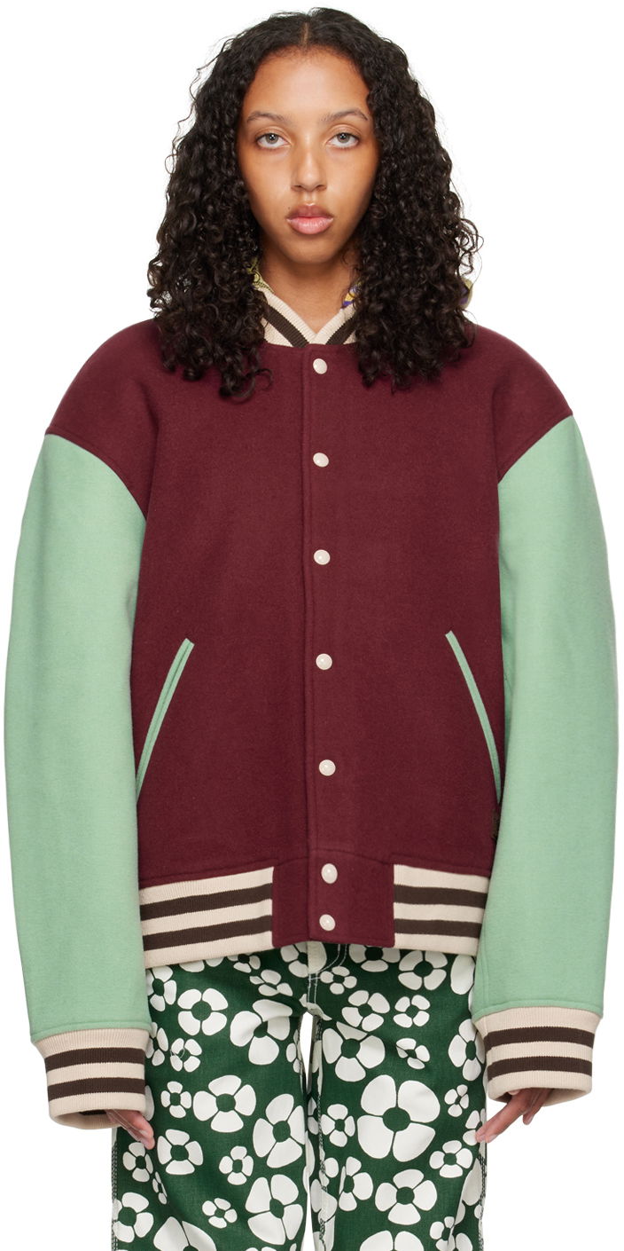 Bomberjakke Acne Studios Colorblocked Bomber Jacket Bourgogne | C90118-, 0