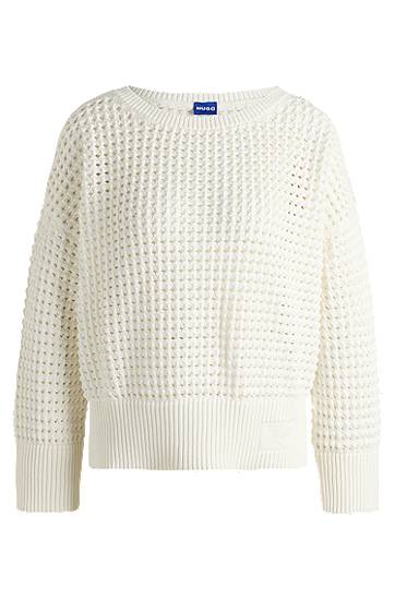 Sweater BOSS Mesh Knit Sweater Hvid | 50539390