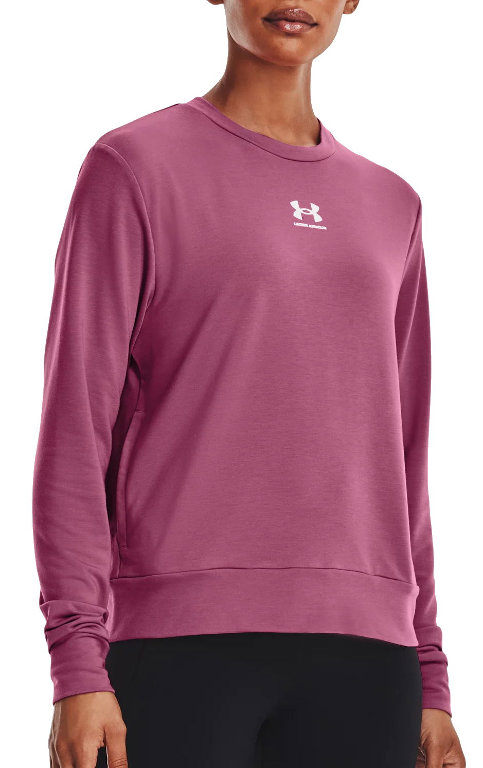 Sweatshirt Under Armour Sweatshirt Rival Terry Crew Lyserød | 1369856-669, 0