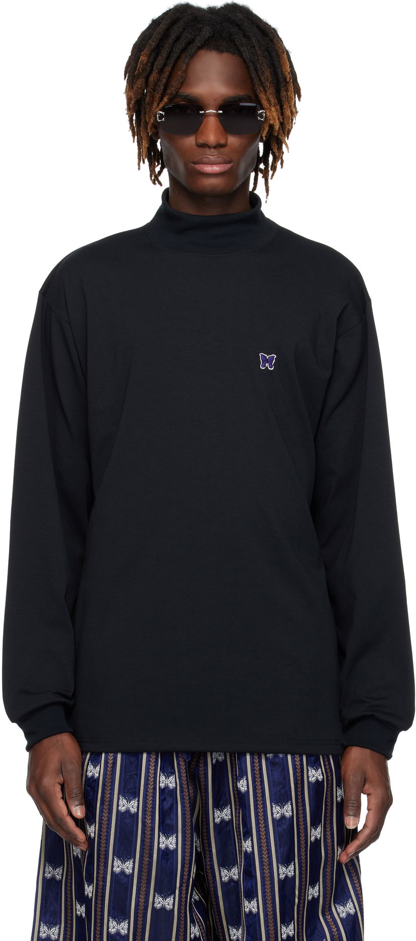 T-shirt Needles NEEDLES Mock Neck T-Shirt Sort | QV359