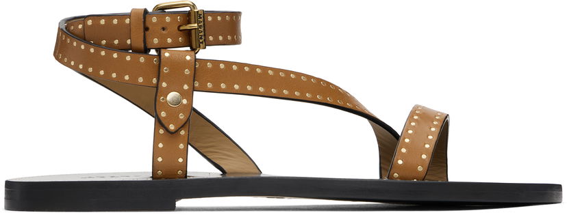 Sneakers og sko ISABEL MARANT Isabel Marant Jopee Studded Leather Sandals Brun | SD0228FA-C1B05S