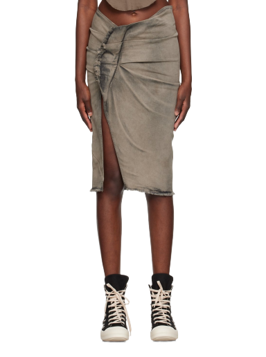Nederdel Rick Owens DRKSHDW Frayed Denim Midi Skirt Grå | DS02C5341 SDMP