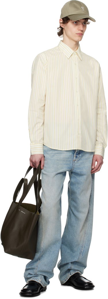 Skjorte AMI AMI Paris Classic Striped Shirt Gul | HSH051.CO0109, 3