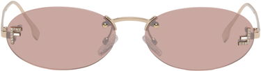 Solbriller FENDI 'Fendi First' Crystal Oval Rimless Sunglasses Lyserød | FE4075USW5428Z 192337234699, 0